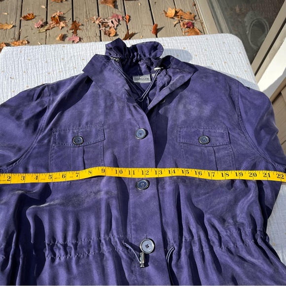 SPRING SALE! Chico’s light silk jacket, royal purple. Adjustable toggles - Picture 6 of 6